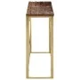 Mesa consola acero inoxidable madera maciza traviesa dorado de vidaXL, Mesas auxiliares - Ref: Foro24-349998, Precio: 101,89 ...
