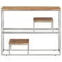 Console table stainless steel and solid silver acacia wood by vidaXL, Side tables - Ref: Foro24-350015, Price: 84,22 €, Disco...