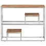 Konsolentisch aus Edelstahl und massivem Akazienholz in Silber von vidaXL, Seitentische - Ref: Foro24-350015, Preis: 84,98 €,...