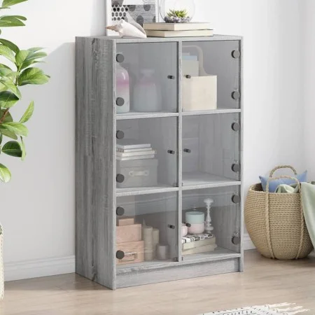 Tall sideboard with Sonoma gray wood doors 68x37x109 cm by vidaXL, Sideboards - Ref: Foro24-3295855, Price: 114,61 €, Discoun...