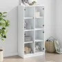 High sideboard with white engineered wood doors 68x37x142 cm by vidaXL, Sideboards - Ref: Foro24-3295857, Price: 124,48 €, Di...