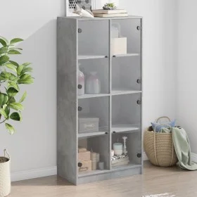 Tall sideboard with concrete gray wood doors 68x37x142 cm by vidaXL, Sideboards - Ref: Foro24-3295860, Price: 137,84 €, Disco...