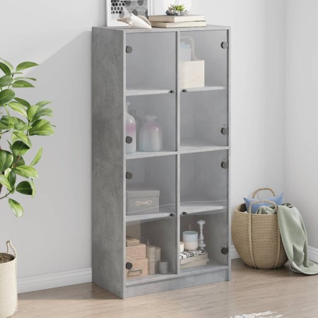 Tall sideboard with concrete gray wood doors 68x37x142 cm by vidaXL, Sideboards - Ref: Foro24-3295860, Price: 139,77 €, Disco...