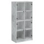 Tall sideboard with concrete gray wood doors 68x37x142 cm by vidaXL, Sideboards - Ref: Foro24-3295860, Price: 139,77 €, Disco...