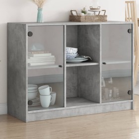 Concrete gray engineered wood sideboard 102x37x75.5 cm by vidaXL, Sideboards - Ref: Foro24-3295874, Price: 96,26 €, Discount: %