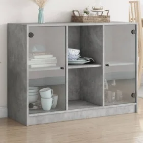 Concrete gray engineered wood sideboard 102x37x75.5 cm by vidaXL, Sideboards - Ref: Foro24-3295874, Price: 94,78 €, Discount: %