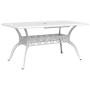 Mesa de jardín aluminio fundido blanco 150x90x72 cm