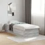 Sonoma gray engineered wood bed frame 75x190 cm by vidaXL, Beds and slatted bases - Ref: Foro24-841991, Price: 68,56 €, Disco...