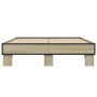 Estructura cama madera ingeniería metal roble Sonoma 140x200 cm de vidaXL, Camas y somieres - Ref: Foro24-845858, Precio: 89,...