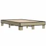 Sonoma oak metal engineered wood bed frame 140x200 cm by vidaXL, Beds and slatted bases - Ref: Foro24-845858, Price: 88,89 €,...
