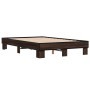 Oak brown metal engineered wood bed frame 120x200 cm by vidaXL, Beds and slatted bases - Ref: Foro24-845866, Price: 88,20 €, ...