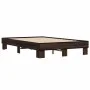 Estructura cama madera ingeniería metal marrón roble 120x190 cm de vidaXL, Camas y somieres - Ref: Foro24-845891, Precio: 80,...