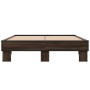 Bettgestell aus Holzwerkstoff, Eiche, braunes Metall, 120 x 190 cm von vidaXL, Betten und Lattenroste - Ref: Foro24-845891, P...