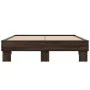 Estructura cama madera ingeniería metal marrón roble 120x190 cm de vidaXL, Camas y somieres - Ref: Foro24-845891, Precio: 80,...