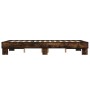 Bettgestell aus Holzwerkstoff, Eiche, braunes Metall, 120 x 190 cm von vidaXL, Betten und Lattenroste - Ref: Foro24-845891, P...