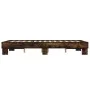 Estructura cama madera ingeniería metal marrón roble 120x190 cm de vidaXL, Camas y somieres - Ref: Foro24-845891, Precio: 80,...