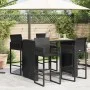 Garden table black PE rattan wooden surface 145x80x110cm by vidaXL, Garden tables - Ref: Foro24-368698, Price: 247,69 €, Disc...