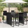 Gartentisch aus schwarzem PE-Rattan, Holzoberfläche, 145 x 80 x 110 cm von vidaXL, Gartentische - Ref: Foro24-368698, Preis: ...