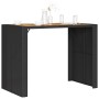 Gartentisch aus schwarzem PE-Rattan, Holzoberfläche, 145 x 80 x 110 cm von vidaXL, Gartentische - Ref: Foro24-368698, Preis: ...