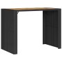 Gartentisch aus schwarzem PE-Rattan, Holzoberfläche, 145 x 80 x 110 cm von vidaXL, Gartentische - Ref: Foro24-368698, Preis: ...