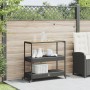 Bar cart 3 levels PE rattan and solid black acacia wood by vidaXL, Kitchen and dining carts - Ref: Foro24-368723, Price: 122,...