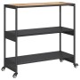 Bar cart 3 levels PE rattan and solid black acacia wood by vidaXL, Kitchen and dining carts - Ref: Foro24-368723, Price: 122,...