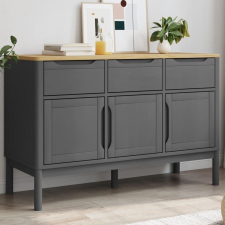 FLORO Sideboard aus massivem grauem Kiefernholz 114x43x74 cm von vidaXL, Sideboards - Ref: Foro24-374025, Preis: 209,72 €, Ra...