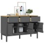 FLORO Sideboard aus massivem grauem Kiefernholz 114x43x74 cm von vidaXL, Sideboards - Ref: Foro24-374025, Preis: 209,72 €, Ra...