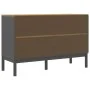 FLORO Sideboard aus massivem grauem Kiefernholz 114x43x74 cm von vidaXL, Sideboards - Ref: Foro24-374025, Preis: 205,91 €, Ra...