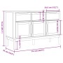 FLORO Sideboard aus massivem grauem Kiefernholz 114x43x74 cm von vidaXL, Sideboards - Ref: Foro24-374025, Preis: 209,72 €, Ra...