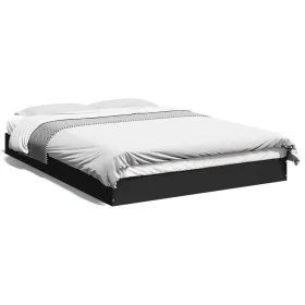 Black engineered wood bed frame 120x200 cm by vidaXL, Beds and slatted bases - Ref: Foro24-842029, Price: 98,52 €, Discount: %