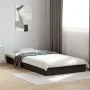 Black engineered wood bed frame 100x200 cm by vidaXL, Beds and slatted bases - Ref: Foro24-842057, Price: 64,38 €, Discount: %