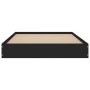 Black engineered wood bed frame 100x200 cm by vidaXL, Beds and slatted bases - Ref: Foro24-842057, Price: 65,12 €, Discount: %