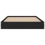 Black engineered wood bed frame 100x200 cm by vidaXL, Beds and slatted bases - Ref: Foro24-842057, Price: 64,38 €, Discount: %