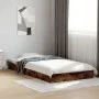Smoke oak engineered wood bed frame 100x200 cm by vidaXL, Beds and slatted bases - Ref: Foro24-842060, Price: 61,87 €, Discou...