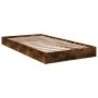 Smoke oak engineered wood bed frame 100x200 cm by vidaXL, Beds and slatted bases - Ref: Foro24-842060, Price: 61,87 €, Discou...