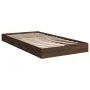 Oak brown engineered wood bed frame 100x200 cm by vidaXL, Beds and slatted bases - Ref: Foro24-842062, Price: 63,74 €, Discou...