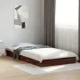Oak brown engineered wood bed frame 100x200 cm by vidaXL, Beds and slatted bases - Ref: Foro24-842062, Price: 63,74 €, Discou...