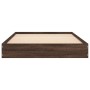 Oak brown engineered wood bed frame 100x200 cm by vidaXL, Beds and slatted bases - Ref: Foro24-842062, Price: 65,12 €, Discou...