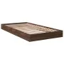 Oak brown engineered wood bed frame 100x200 cm by vidaXL, Beds and slatted bases - Ref: Foro24-842062, Price: 63,74 €, Discou...