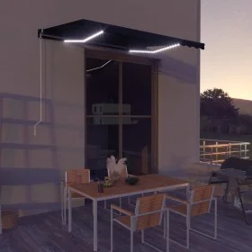 Manuell ausfahrbare Markise mit LED Anthrazitgrau 350x250 cm von vidaXL, Markisen - Ref: Foro24-3051244, Preis: 432,31 €, Rab...