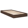 Brown oak engineered wood bed frame 90x200 cm by vidaXL, Beds and slatted bases - Ref: Foro24-842069, Price: 66,72 €, Discoun...