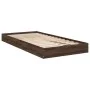 Brown oak engineered wood bed frame 90x200 cm by vidaXL, Beds and slatted bases - Ref: Foro24-842069, Price: 65,85 €, Discoun...