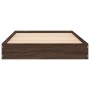 Brown oak engineered wood bed frame 90x200 cm by vidaXL, Beds and slatted bases - Ref: Foro24-842069, Price: 66,72 €, Discoun...