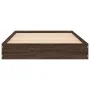 Brown oak engineered wood bed frame 90x200 cm by vidaXL, Beds and slatted bases - Ref: Foro24-842069, Price: 65,85 €, Discoun...