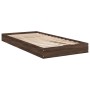 Brown oak engineered wood bed frame 90x200 cm by vidaXL, Beds and slatted bases - Ref: Foro24-842069, Price: 66,72 €, Discoun...