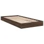 Brown oak engineered wood bed frame 90x200 cm by vidaXL, Beds and slatted bases - Ref: Foro24-842069, Price: 65,85 €, Discoun...
