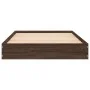 Brown oak engineered wood bed frame 75x190 cm by vidaXL, Beds and slatted bases - Ref: Foro24-842083, Price: 60,42 €, Discoun...