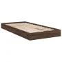 Brown oak engineered wood bed frame 75x190 cm by vidaXL, Beds and slatted bases - Ref: Foro24-842083, Price: 60,42 €, Discoun...