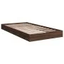 Estructura de cama madera de ingeniería marrón roble 90x190 cm de vidaXL, Camas y somieres - Ref: Foro24-842076, Precio: 66,4...